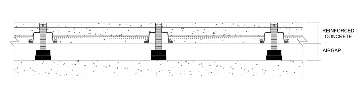 Cross Section Rubber Floating Floors